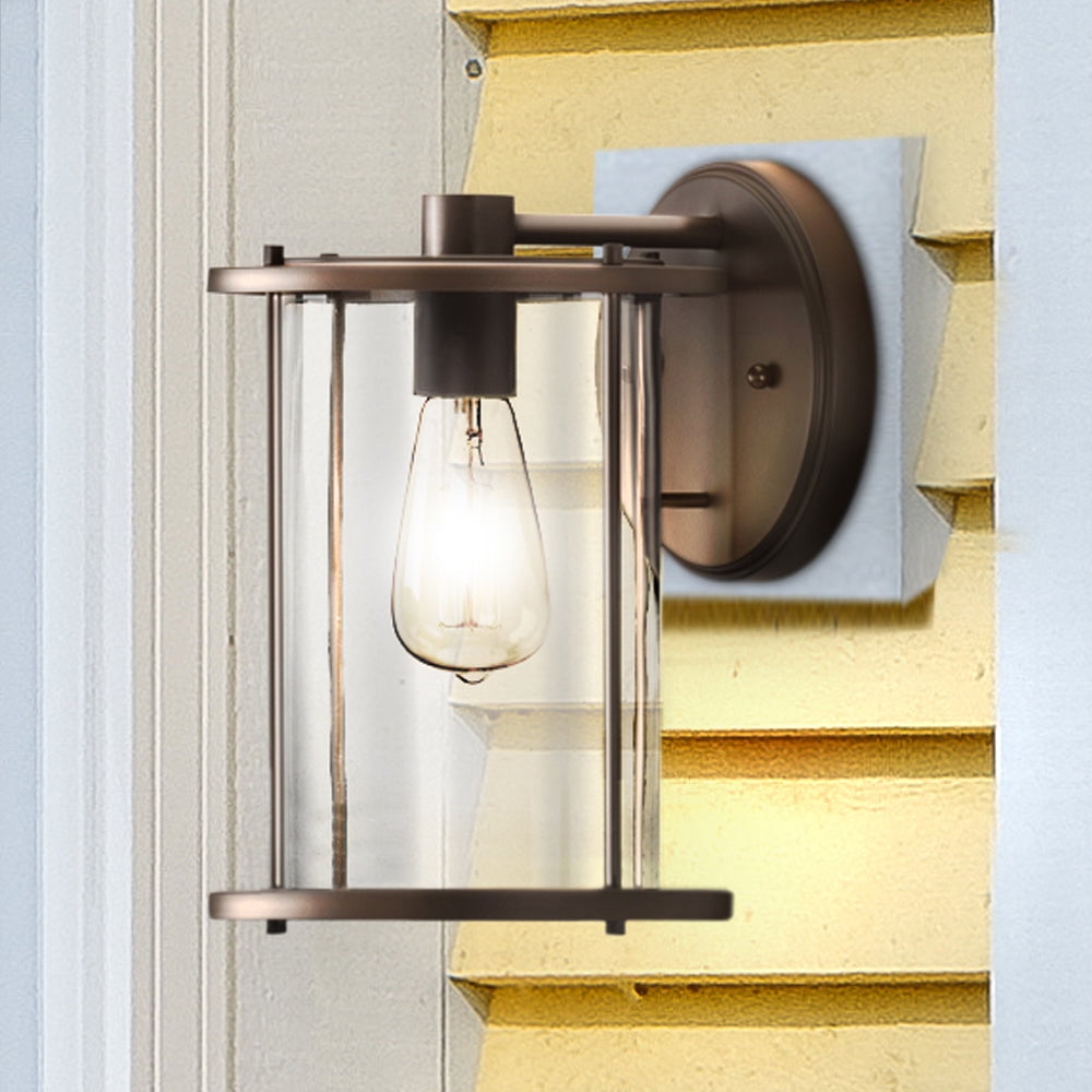 Luxury Farmhouse Wall Sconce, Small Size: 11.5''H x 9.25''W, with Modern Farmhouse Style Elements, Antique Bronze Finish, UHP1527 from the Bankstown Collection by Urban Ambiance