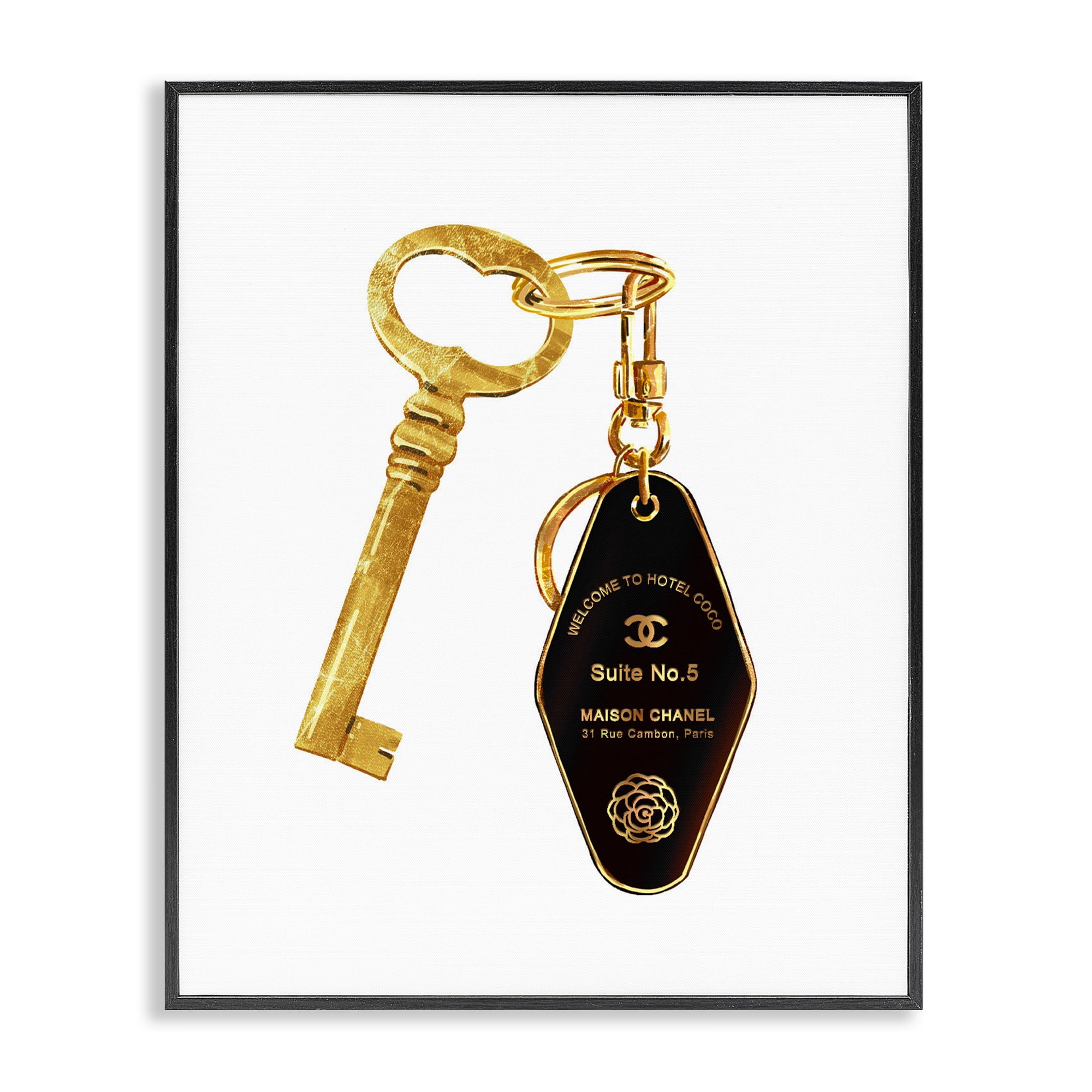 Luxury Fashion Key Black Framed Giclee Art, design by Ziwei Li