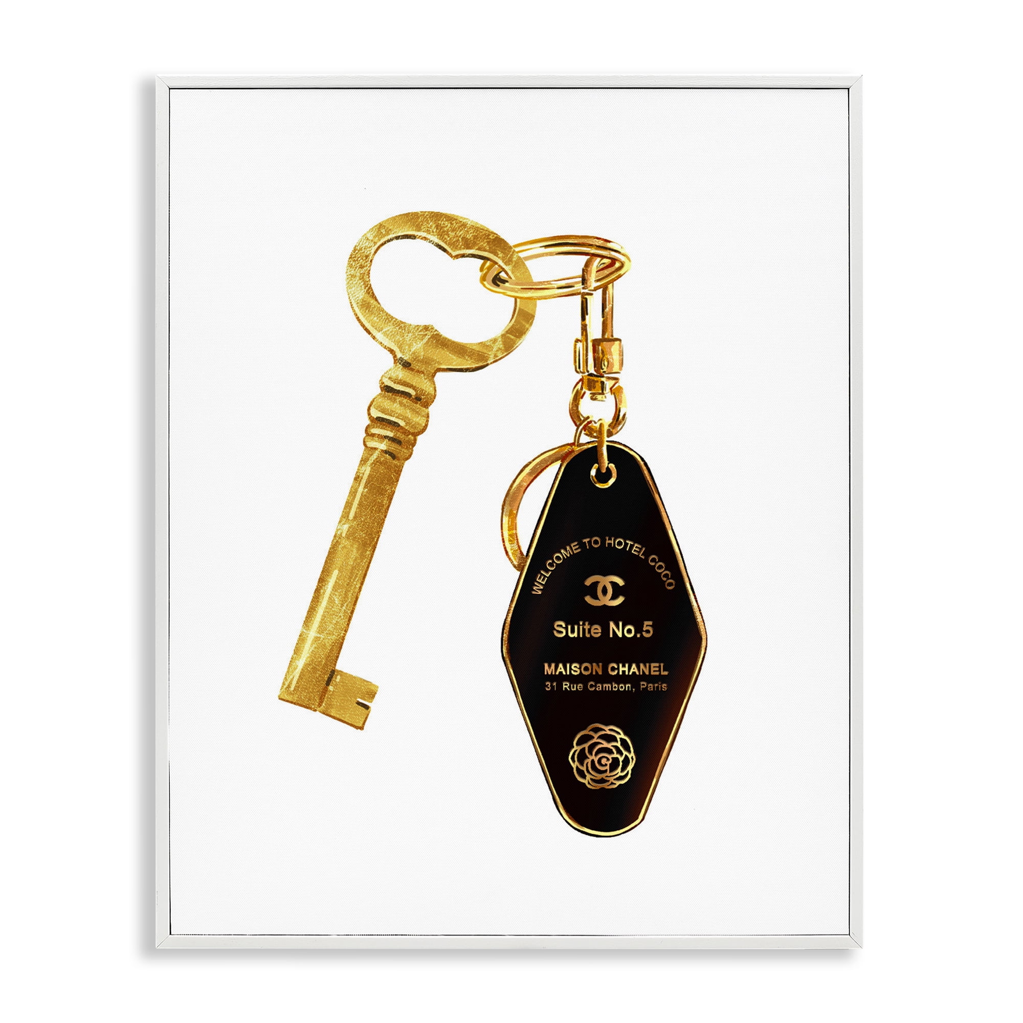 Luxury Fashion Key White Framed Giclee Art, design by Ziwei Li