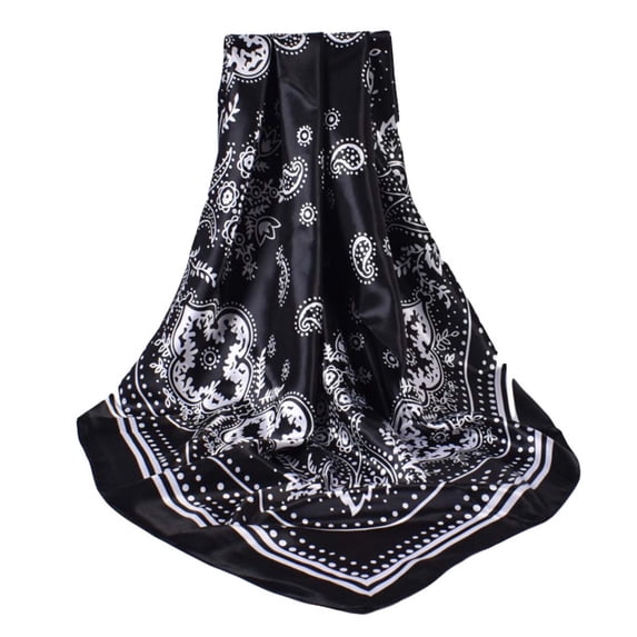 Luxury Fashion Print Silk Square Scarf Women Soft Satin Hairband Neckerchief Tie Female Headband Foulard Bag Ribbon 90*90cm