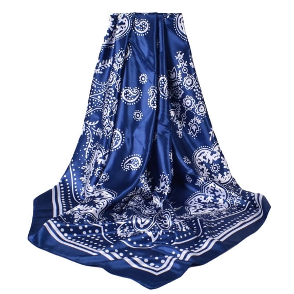Luxury Fashion Print Silk Square Scarf Women Soft Satin Hairband Neckerchief Tie Female Headband Foulard Bag Ribbon 90*90cm