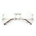 thumbnail image 1 of Luxury Fashion Rectangular Rimless Oversize Butterfly Clear Lens Eye Glasses Gold Brown, 1 of 8