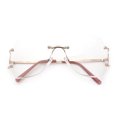 thumbnail image 1 of Luxury Fashion Rectangular Rimless Oversize Butterfly Clear Lens Eye Glasses Rose Gold Pink, 1 of 8