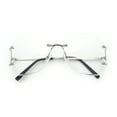 thumbnail image 1 of Luxury Fashion Rectangular Rimless Oversize Butterfly Clear Lens Eye Glasses Silver, 1 of 8