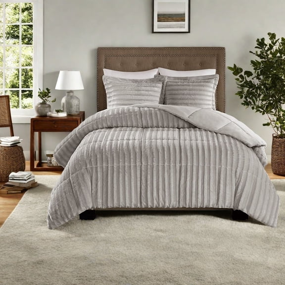 Luxury Faux Fur Bedding Sets Hypoallergenic Polyester Comforter with Glamorous Style for Home