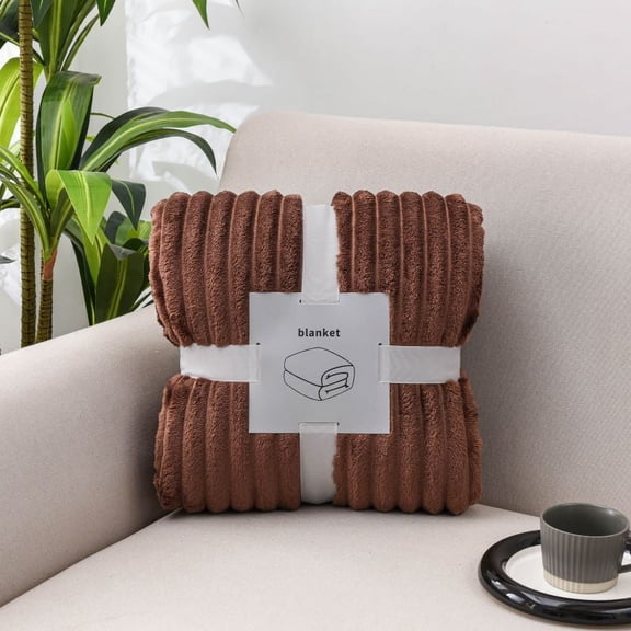 Luxury Faux Fur Blanket Set of 3 - Ultra Soft, Plush & Fluffy Rabbit Tail Throw in Giftable Box, Real Furry Texture, Decorative for Sofa, Couch, and Bed, 50x70, Cottontail Ivory