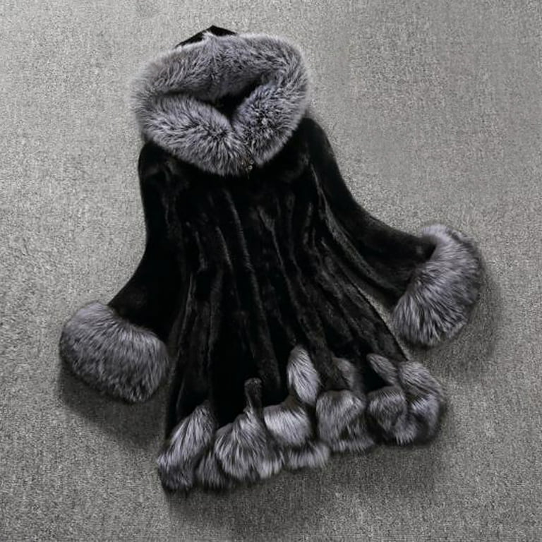 Luxury Faux Fur Coat Women Plus Size Winter Clothes Fluffy