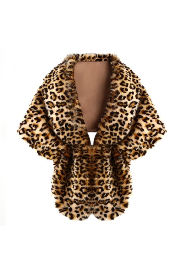 Luxury Faux Fur Shawl Cape, Women's Mink & Rabbit Hair Style Long Collar Wrap,145*35cm,4