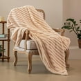thumbnail image 1 of Luxury Faux Fur Throw Blanket Animal Striped Print, Non Shedding Double Sided Sherpa Blankets Super Soft Fluffy Thick Warm Throws Home Decor for Couch Bed Sofa Women (Brown, 50x60 Inches) C250, 1 of 6