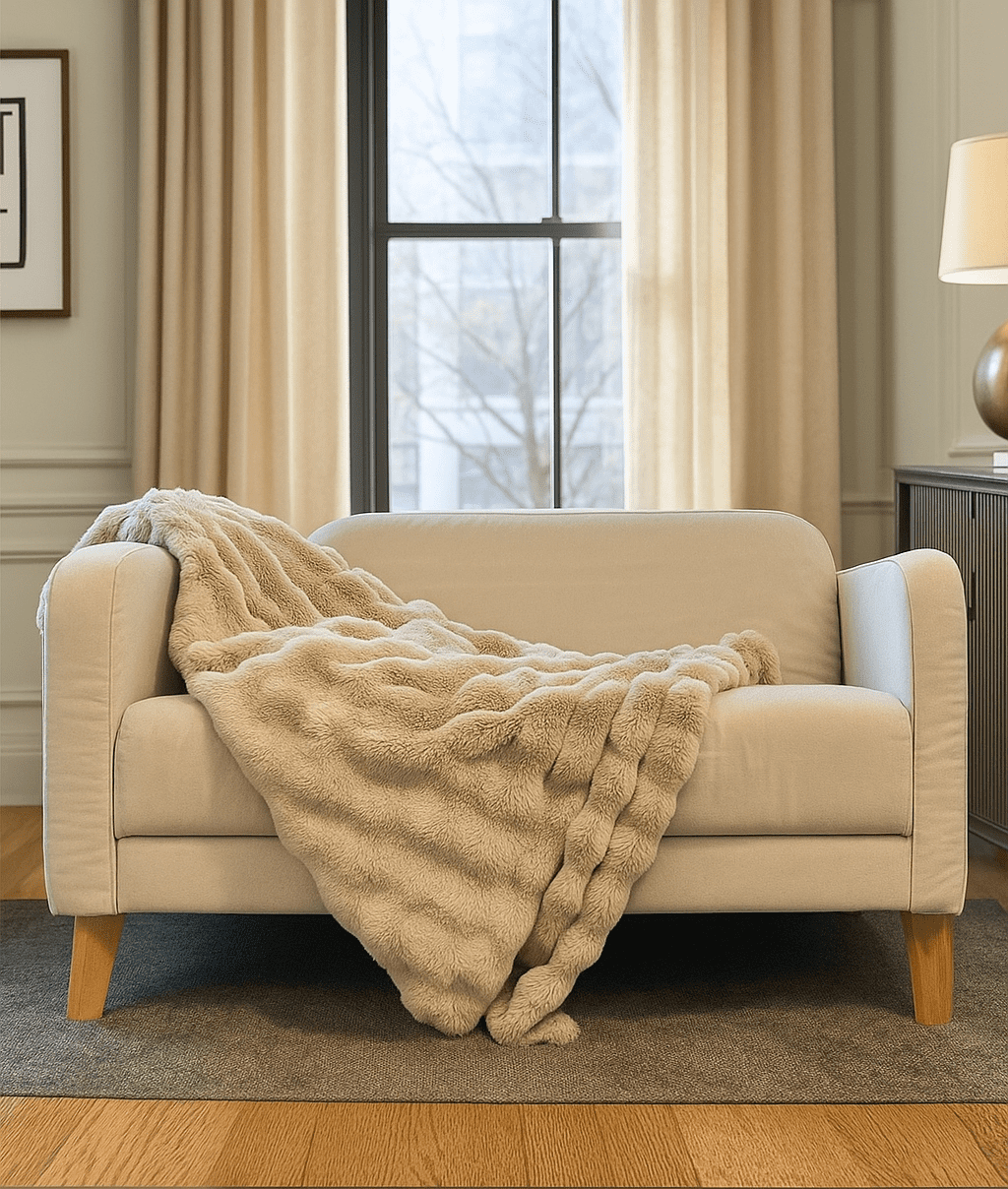 Outtek, Faux Fur Throw Blanket, 50
