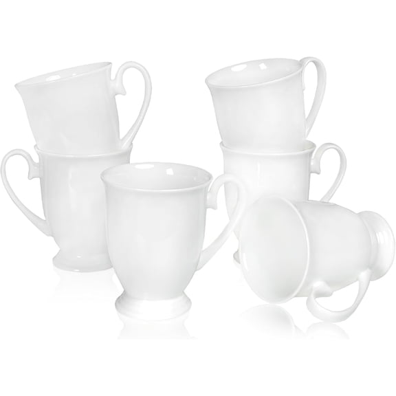 Luxury Fine Bone China Coffee Mugs Set, Ceramic Euro Style Tea Cups, Elegant Durable Coffee Cups Set for Gifts, Women, Men, Mom, Dad, Wedding