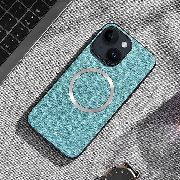 Luxury Fine Woven Fabric Case For Google Pixel 9 / 9 Pro Compatible with MagSafe Charging, Ultra Slim Elegant Soft Touch Protective Phone Cover with Raised Camera Protection, Green