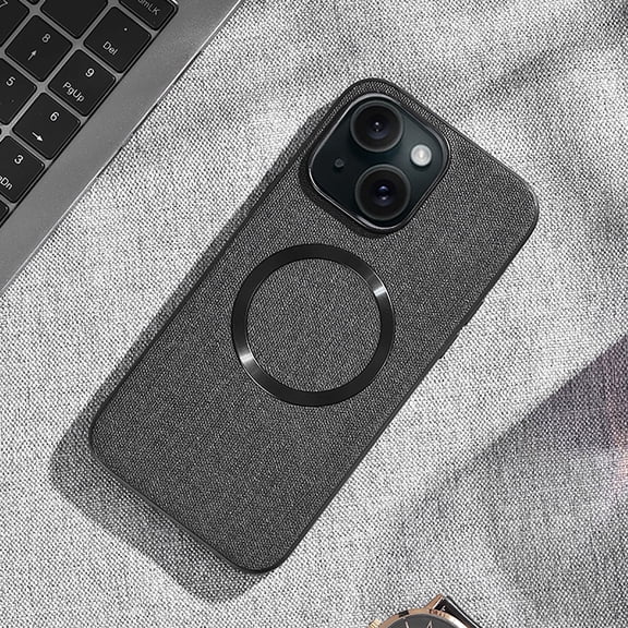 Luxury Fine Woven Fabric Case For Google Pixel 9 / 9 Pro Compatible with MagSafe Charging, Ultra Slim Elegant Soft Touch Protective Phone Cover with Raised Camera Protection, Black