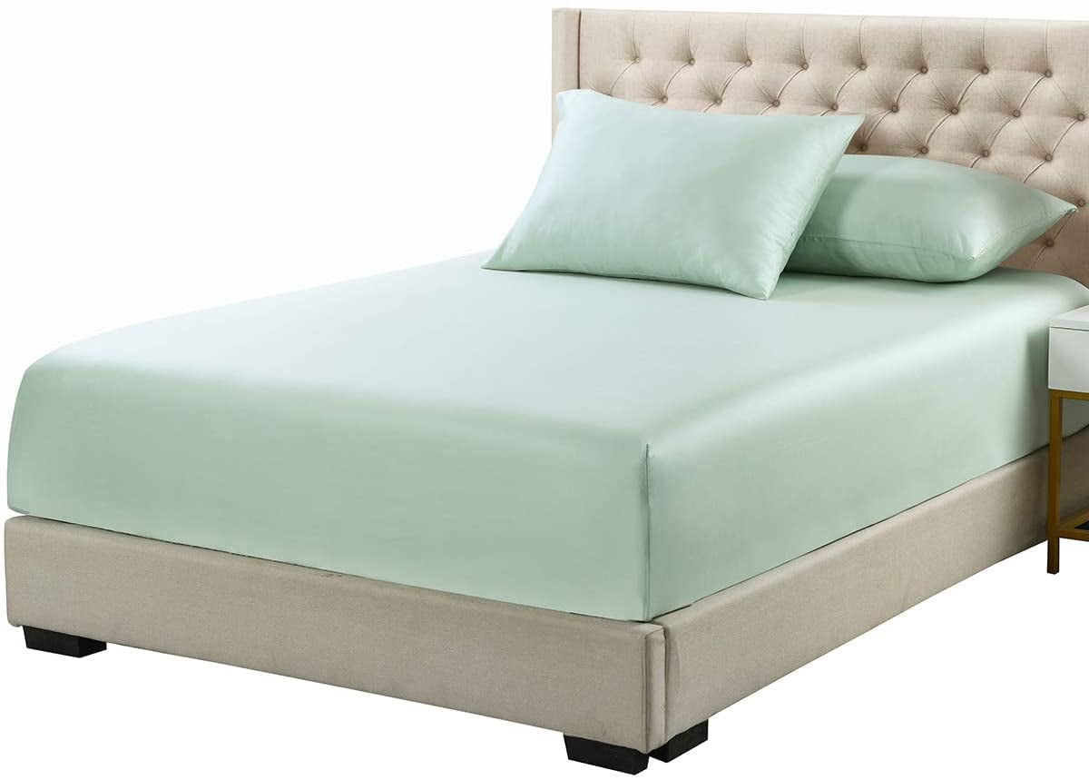 Luxury Fitted Sheets Sold Separately, 100% Bamboo Viscose Silky Fitted Sheet - Top Split King -Sea