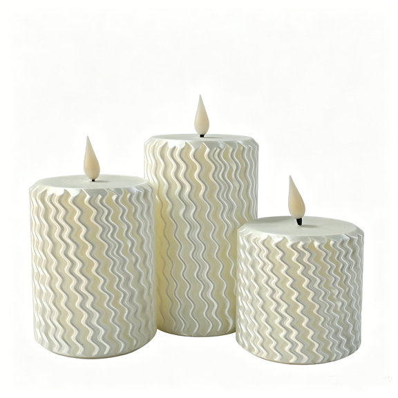 Luxury Flameless Candles with Remote Control, Sets of 3 LED White Candles Lamp for Wedding Holiday Table Home Decorations