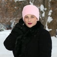 thumbnail image 1 of Luxury Fleece Pillbox Hat for Women Chemo Hat (Pink), 1 of 2