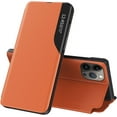 thumbnail image 1 of Luxury Flip Case for Apple iPhone 13 Pro Max, Premium PU Leather Smart Sleep/Wake Up Function Smart View Window Business Phone Case for Apple iPhone 13 Pro Max (Not 13) BX Orange, 1 of 8