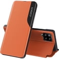 thumbnail image 1 of Luxury Flip Case for Samsung Galaxy M53, Premium PU Leather Smart Sleep/Wake Up Function Smart View Window Business Phone Cover for Samsung Galaxy M53 BX Orange, 1 of 9