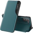 thumbnail image 1 of Luxury Flip Case for Samsung Galaxy S22+ Plus (Not S22), Premium PU Leather Smart Sleep/Wake Up Function Smart View Window Business Phone Case for Samsung Galaxy S22+Plus BX Green, 1 of 9