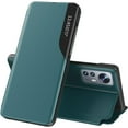 thumbnail image 1 of Luxury Flip Case for Xiaomi 12, Premium PU Leather Smart Sleep/Wake Up Function Smart View Window Business Phone Case for Xiaomi 12      Green, 1 of 9