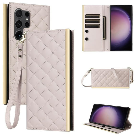 Luxury Flip Wallet Case for Samsung Galaxy S24 Ultra Card Holder Leather Phone Cover Bag for Samsung S24 Ultra S23 Ultra S23Plus S23FE S22Ultra S21 S21FE S20 Ultra S10E S10 Plus S9 S9Plus Coque