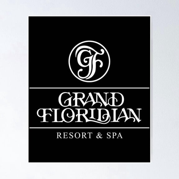 Luxury Florida Resort Spa Architecture Travel Poster Style Art, Unframed Poster