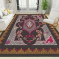 thumbnail image 1 of Luxury Flowers Area Rug, Mandala Floral Pattern Living Room Rug Soft Short Pile Non-Slip Non-Shedding Washable Bathroom Decor Carpet for Music Room Balcony School Studio 4x5ft, 1 of 6