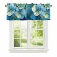 thumbnail image 1 of Luxury Flowers Window Valance for Kitchen, Gorgeous Teal Blue Floral Natural Rod Pocket Short Curtain for Small Windows, Light Filtering Decorative Valance, 42 x 18 Inch, 1 Panel, 1 of 9