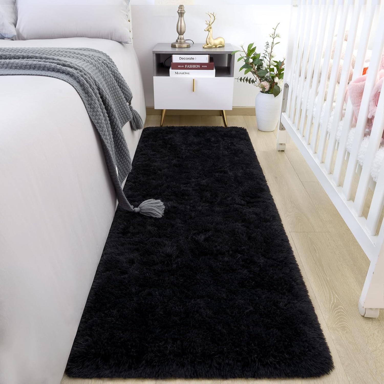 Luxury Fluffy Area Rug Runner Modern Shag Rugs for Bedroom Living Room ...