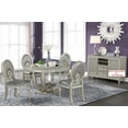 thumbnail image 1 of Luxury Formal Glam 5pc Dining Set Chair Round Table Silver Champagne Finish, 1 of 5