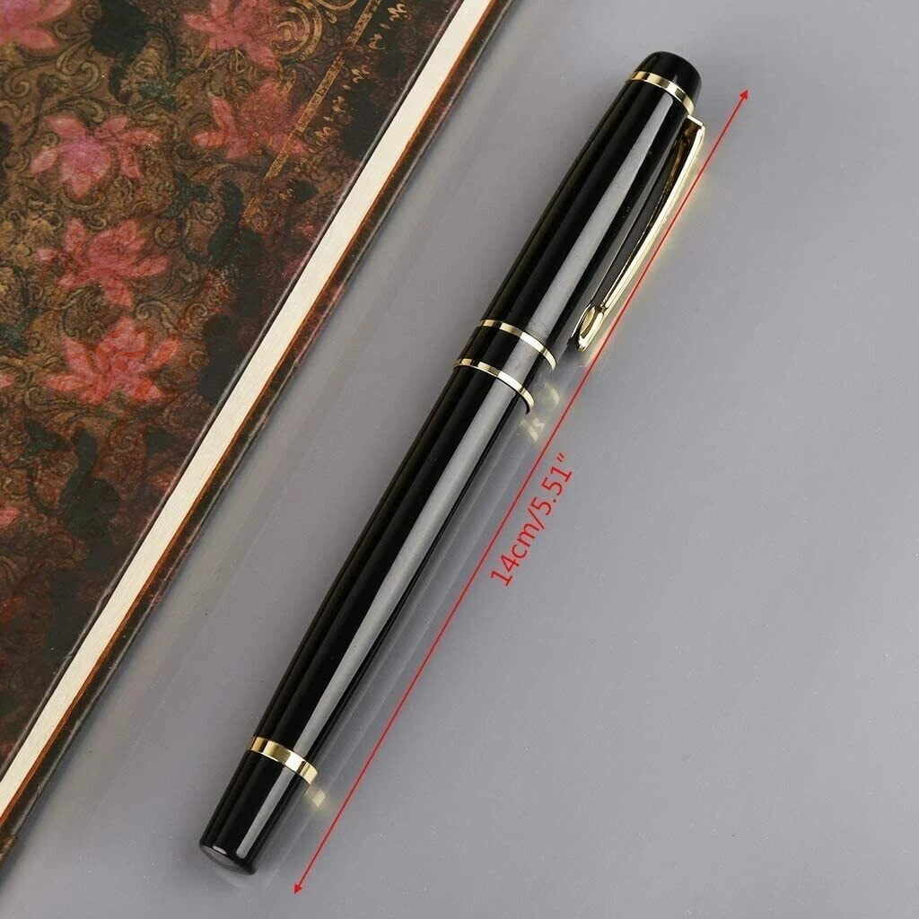 Luxury Fountain Pen FREE Case Business Writing Gift Ink Black