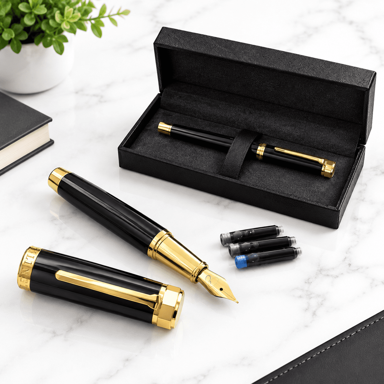 Luxury Fountain Pen Set, Noble Heritage (3 Ink Cartridges), Medium ...
