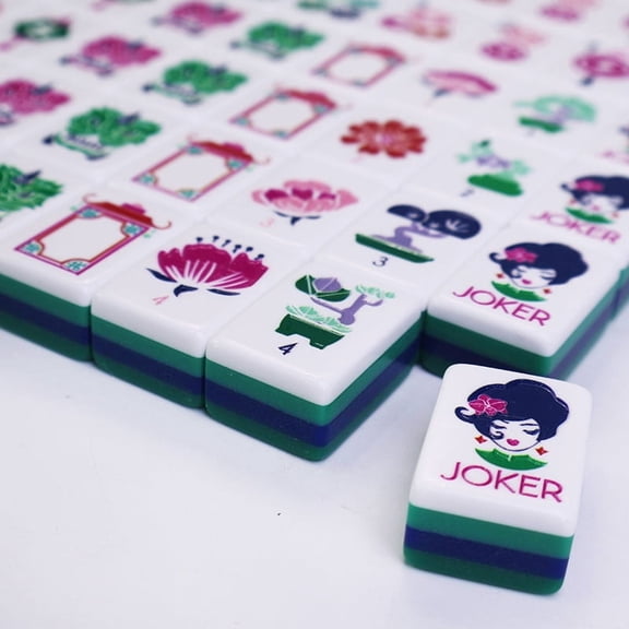 Luxury Four-Layer Acrylic American Mahjong Tiles Mini Travel Portable Color Matching Hand Tiles for Entertainment, Complete Set with Storage Bag, Stylish Crystal Mahjong for Home Entertainment New