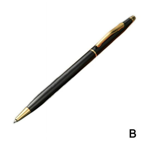 Luxury Full Metal Ballpoint Pen 1mm Black Ink Gel Pen Stationery Office C9S5