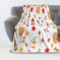 Luxury Fuzzy Fall Blanket Pumpkins Maple Leaves Throw Blanket for Couch