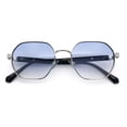 thumbnail image 1 of Luxury Gangster Octagonal Retro Refined Gentlemans Metal Rim Sunglasses Silver - Blue Clear, 1 of 8