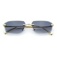 thumbnail image 1 of Luxury Gangster Rimless Jaguar Head Hinge Showy Sunglasses Gold - Smoke, 1 of 8