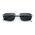 thumbnail image 1 of Luxury Gangster Rimless Jaguar Head Hinge Showy Sunglasses Silver - Black, 1 of 8