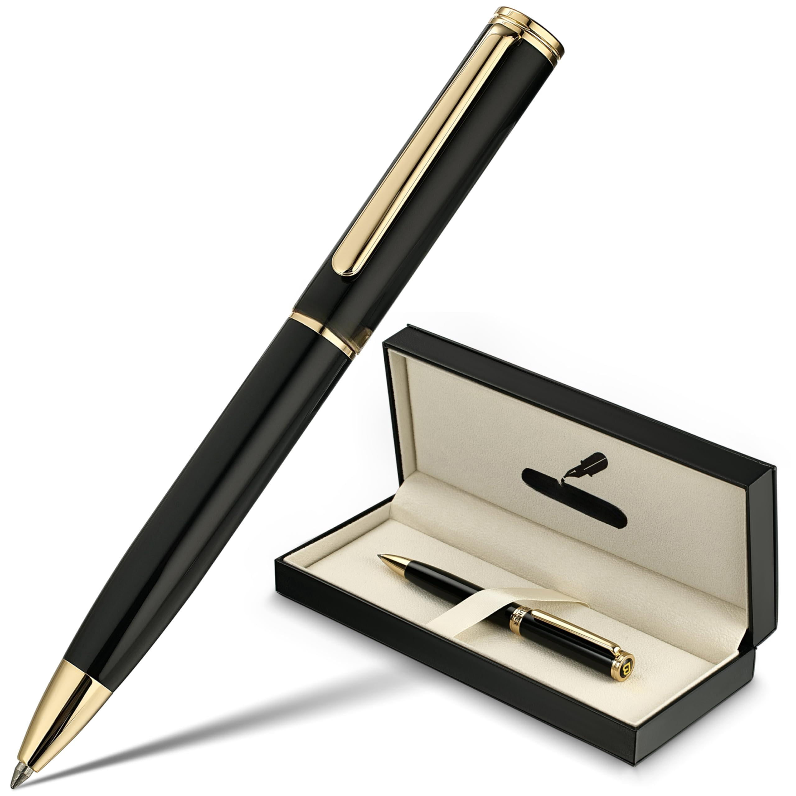Luxury Gel Pen With Finish  Black Piano Lacquer Grade Craftsmanship Gift Set For Men And Women Professional Executive Office Retractable Nice Pens