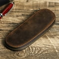 thumbnail image 1 of Luxury Genuine Leather 2 Slots Fountain Pen Case Storage Box Pouch Zipper Around, 1 of 10
