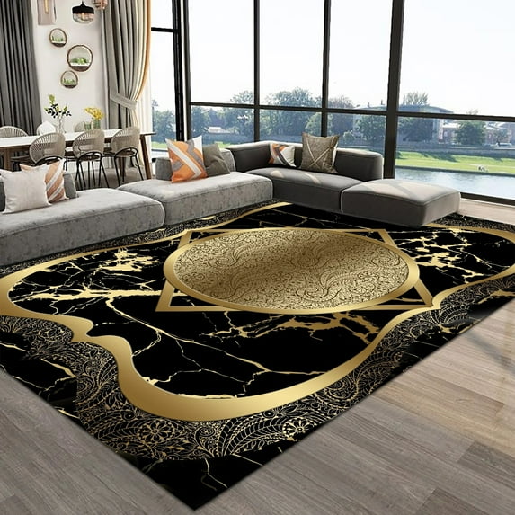 Luxury Geometric Carpets Living Room Sofa Table Side Area Rug Abstract European Bedroom Decoration Rugs Home Decor Non Slip Mat