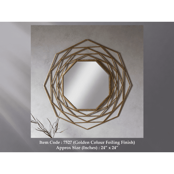 Satyankit Wall Mirror, Octagon, Gold