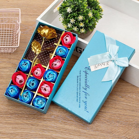Luxury Gift Box with Soap Roses and Gold Foil Rose 12PCS Perfect for Anniversaries, Birthdays, Valentine's Day, and More