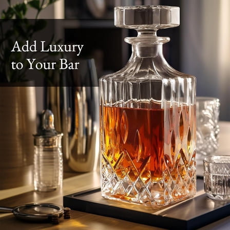 Luxury Gift For Men – Whiskey Decanter Set For Beloved Husband Or Dad Birthday Gift – 4 Whiskey Glasses And Decanter Set Is a Great Gift Idea for Whisky, Bourbon, or  lovers
