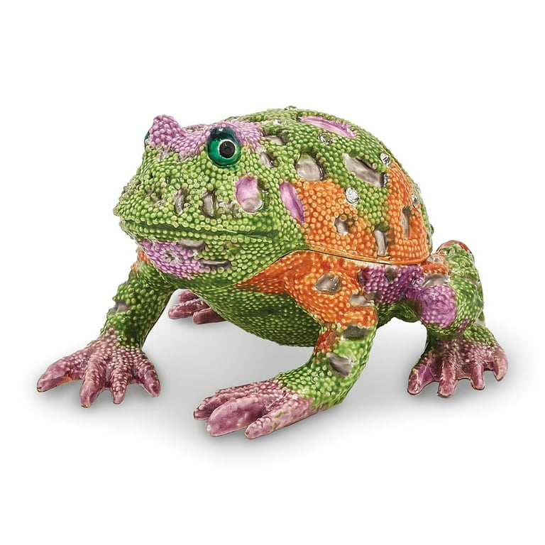 Bejeweled Psychedelic Frog Trinket Box Bejeweled Psychedelic Frog Trinket Box
