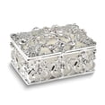thumbnail image 1 of Luxury Giftware by Jere Bejeweled ALLURING Rectangle Silver-tone Heart Trinket Box with Matching 18 inch Necklace, 1 of 4