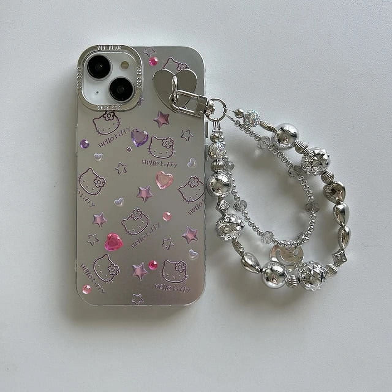 Luxury Glitter Sanrio Hello Kitty with Lanyard Metal Phone Case for ...
