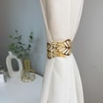 thumbnail image 1 of Luxury Glossy Hollow Leaves Design Curtain Holdbacks,Bracelet Shape Metal Curtain Tieback Drape Holder Curtain Drapery Holdbacks Tie Back Hook for Bedroom, Living Room - 1 Pc (Gold), 1 of 6