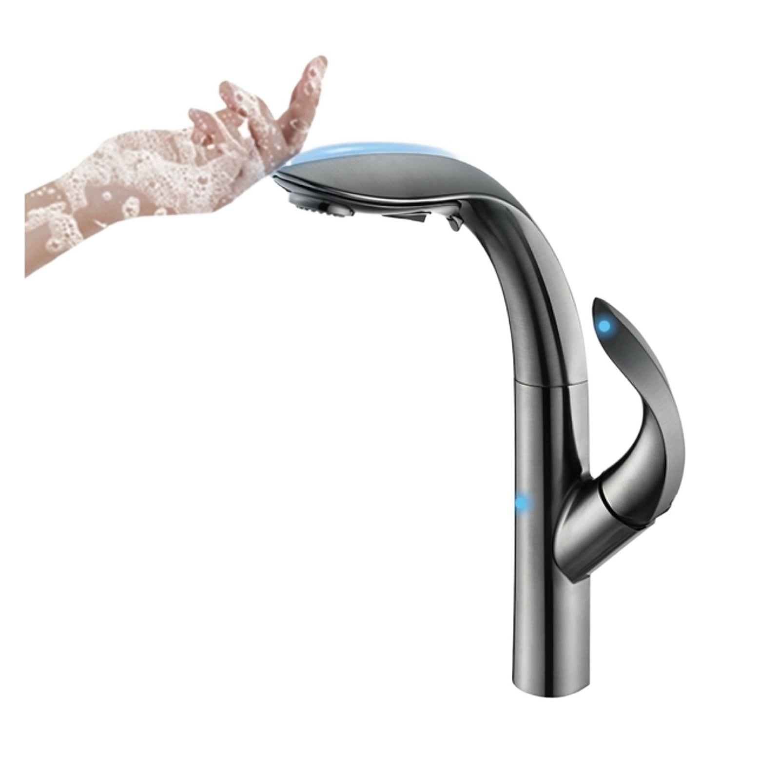 Luxury Gold Brass Kitchen Faucet With Pullout Design, 2function