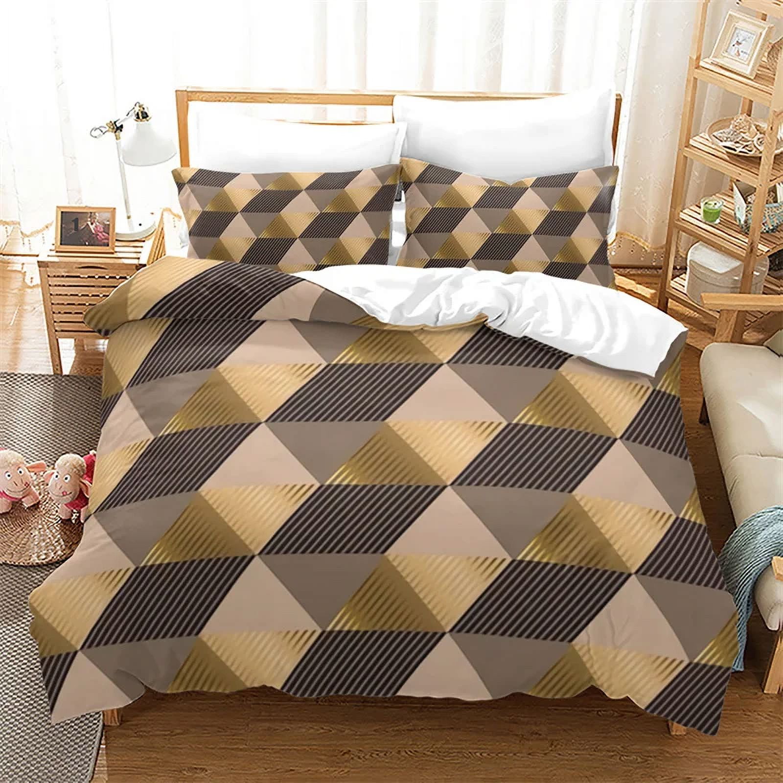 Luxury Gold Floral Duvet Cover Bohemian Leaves Bedding Set Microfiber